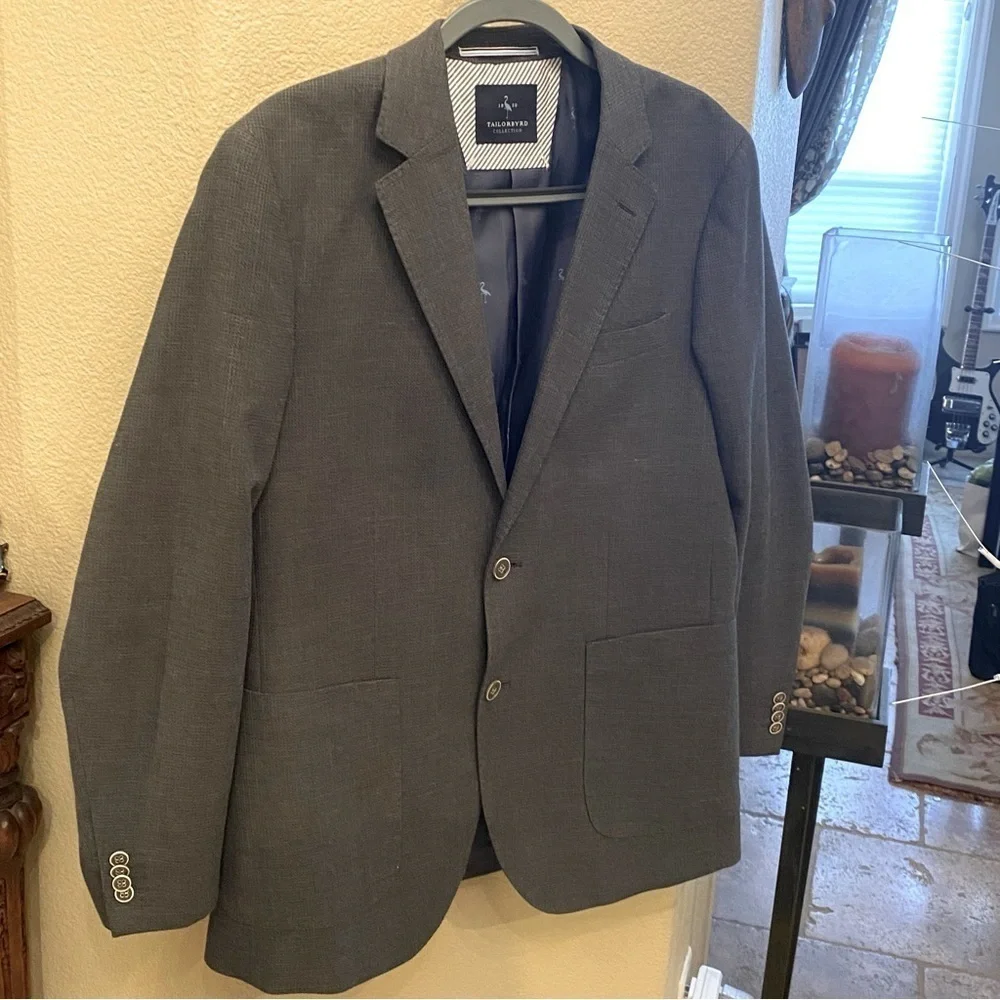 NWT~TAILORBYRD Collection Men Gray Wool Blend Blazer Jacket Size 40R